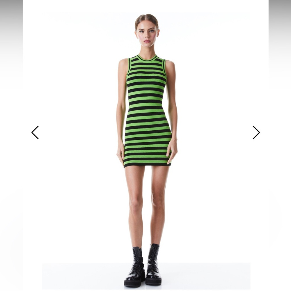 Alice + Olivia Landi Striped Mini Dress